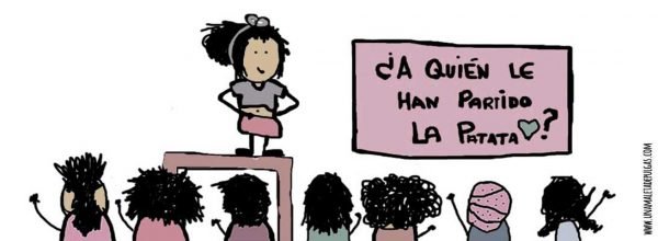 Dibujo texto Hacer una robertada. Una profesora pregunta ante sus alumnos a quién no le han roto el corazón.